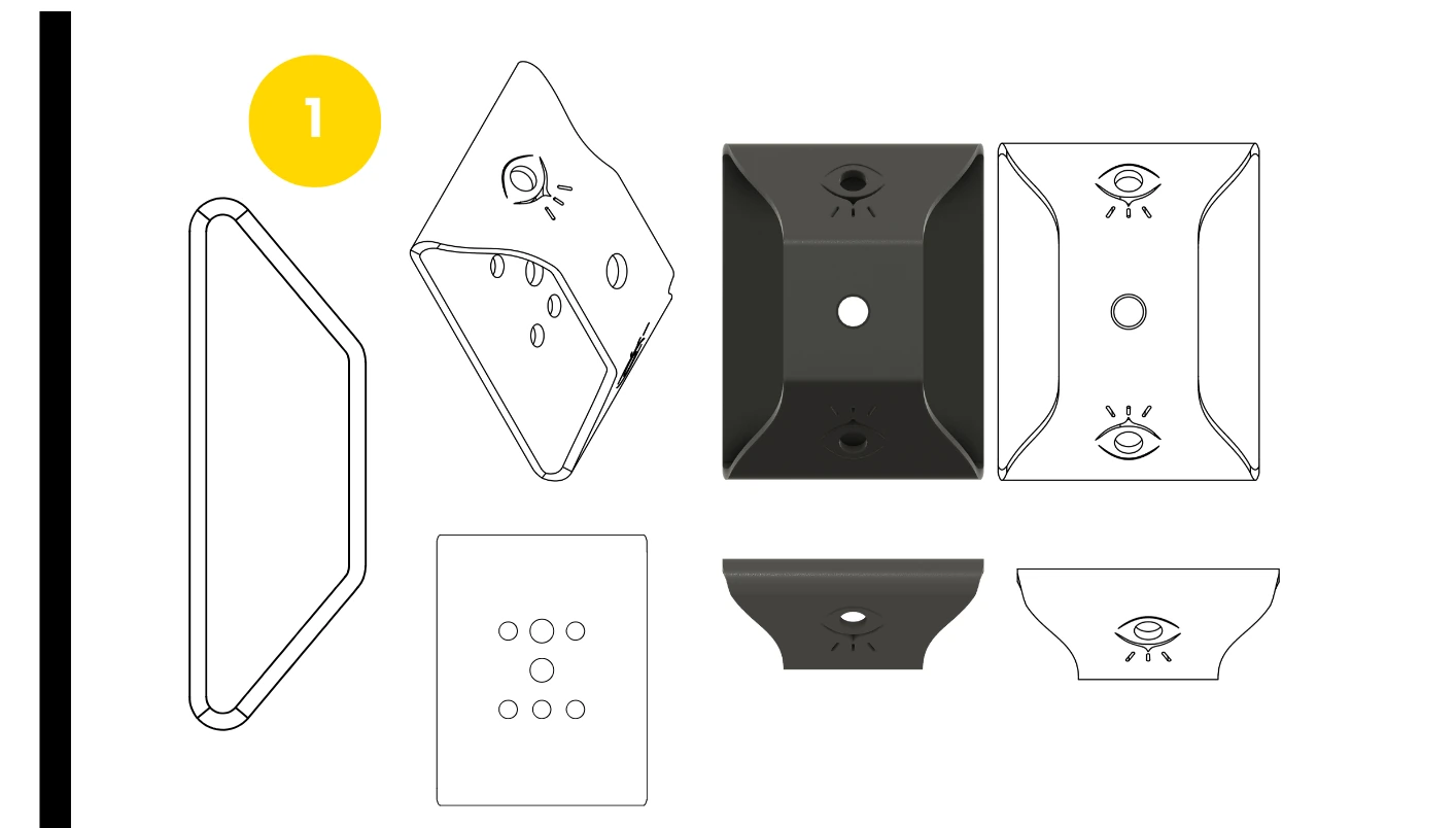 ViTi Grip - technical drawings of the mounting component